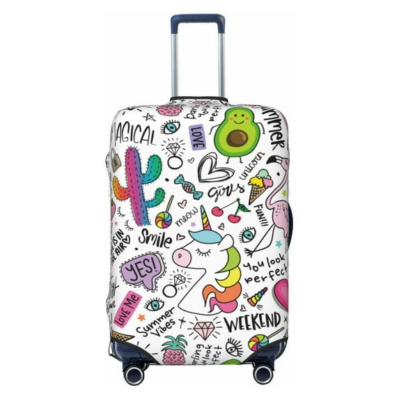 Balery Fun Animal With Unicorn Luggage Cover Protector, Scratch And Dirt Resistant, Fits 18-32 Inch Luggage - Large