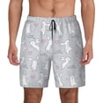 thumbnail image 1 of Balery Fun Rabbit Mens Swim Trunks Swim Shorts for Men Quick Dry Inseam Beach Shorts with Compression Liner Pocket-Small, 1 of 9