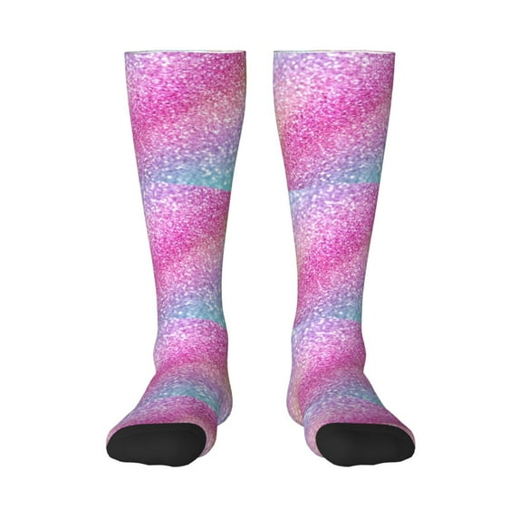 Balery Fun Rainbow Pink Fun Novelty Socks Men'S Women'S Crew Socks Funny Crazy Novelty Socks Quirky And Cool Socks
