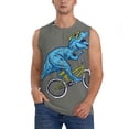 thumbnail image 1 of Balery Fun Riding Dinosaur Men's Sleeveless Muscle Shirts Workout Tank Top, Moisture Wicking, Odor Protection-3X-Large, 1 of 8