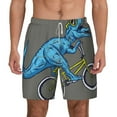 thumbnail image 1 of Balery Fun Riding Dinosaur Mens Swim Trunks Swim Shorts for Men Quick Dry Inseam Beach Shorts with Compression Liner Pocket-XX-Large, 1 of 9