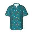 thumbnail image 1 of Balery Funny Cat Blue Print Men's Hawaiian Shirts Short Sleeve Beach Shirt Relaxed Fit Vacation Button Down Shirts-, 1 of 9
