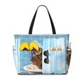 thumbnail image 1 of Balery Funny Cat Taking a Bath Beach Travel Bag - Water-Resistant, Large Capacity Lightweight Tote with 7 Pockets for Women and Men - Perfect for Beach, Pool, Gym, and Travel, 1 of 7