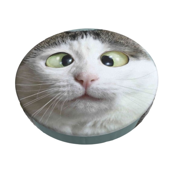 Balery Funny Cat Velvet Round Bar Chair Cushion Cover Adjustable, Protects From Scratches And Stains, Soft & Washable Ideal For Wooden And Metal Stools - 13 Inch