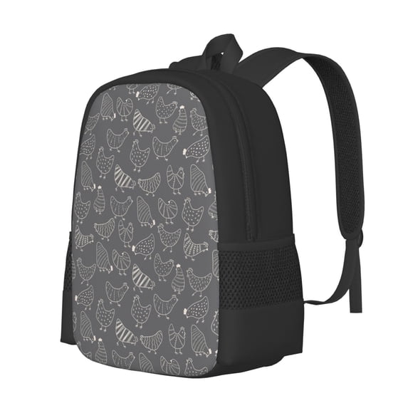 Balery Funny Chicken Backpack for Men and Women - Durable 600D Oxford Cloth -Large Capacity, Water-Resistant School, Travel, and Hiking Bag