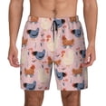 thumbnail image 1 of Balery Funny Chicken Mens Swim Trunks Swim Shorts for Men Quick Dry Inseam Beach Shorts with Compression Liner Pocket-3X-Large, 1 of 9