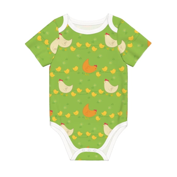 Balery Funny Chicken Pattern Baby Climbing Clothes Infant Bodysuit Cute Infant Bodysuit Baby Romper-3 Months