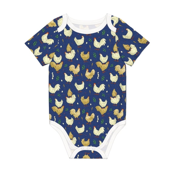 Balery Funny Chicken Pattern Baby Climbing Clothes Infant Bodysuit Cute Infant Bodysuit Baby Romper-6 Months