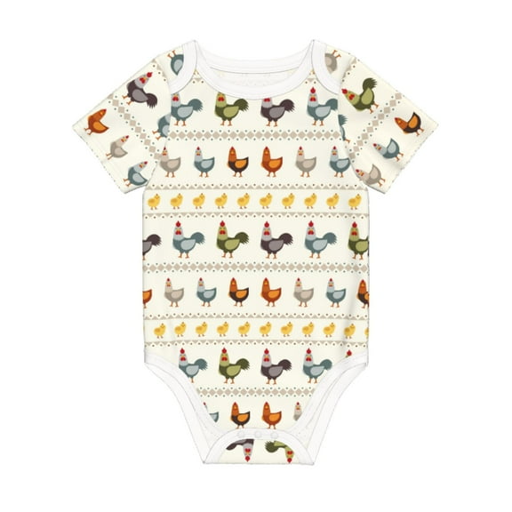 Balery Funny Chicken Pattern Baby Climbing Clothes Infant Bodysuit Cute Infant Bodysuit Baby Romper-6 Months
