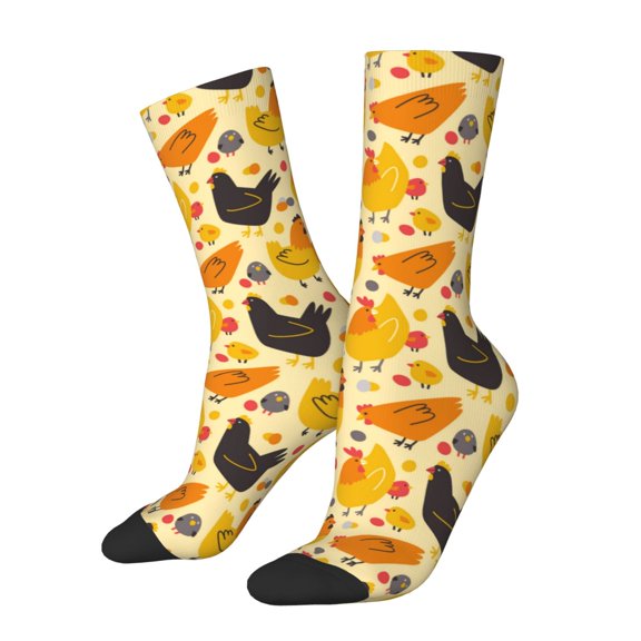 Balery Funny Chicken Pattern Crew Socks Unisex– Soft & Breathable Socks for Men & Women, One-Size Fits Most (US 5-11), Comfortable & Durable for Daily Wear