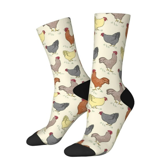 Balery Funny Chicken Pattern Crew Socks Unisex– Soft & Breathable Socks for Men & Women, One-Size Fits Most (US 5-11), Comfortable & Durable for Daily Wear