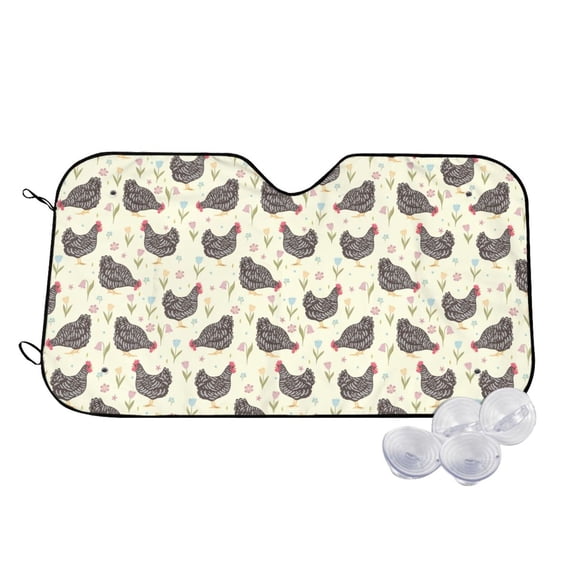 Balery Funny Chicken Print Car Windshield Sun Shade,Windshield Sunshade for Car Pickup Truck SUV Accessories-Medium