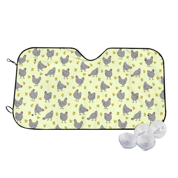Balery Funny Chicken Print Car Windshield Sun Shade,Windshield Sunshade for Car Pickup Truck SUV Accessories-Medium
