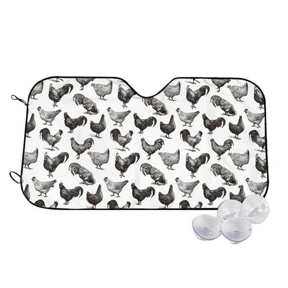 Balery Funny Chicken Print Car Windshield Sun Shade,Windshield Sunshade for Car Pickup Truck SUV Accessories-Medium