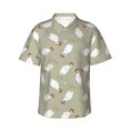 thumbnail image 1 of Balery Funny Chicken Print Men's Hawaiian Shirts Short Sleeve Beach Shirt Relaxed Fit Vacation Button Down Shirts-Medium, 1 of 9
