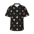 thumbnail image 1 of Balery Funny Chicken Print Men's Hawaiian Shirts Short Sleeve Beach Shirt Relaxed Fit Vacation Button Down Shirts-Small, 1 of 9