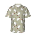 thumbnail image 1 of Balery Funny Chicken Print Men's Hawaiian Shirts Short Sleeve Beach Shirt Relaxed Fit Vacation Button Down Shirts-Small, 1 of 9