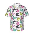 thumbnail image 1 of Balery Funny Chicken Print Men's Hawaiian Shirts Short Sleeve Beach Shirt Relaxed Fit Vacation Button Down Shirts-Small, 1 of 9