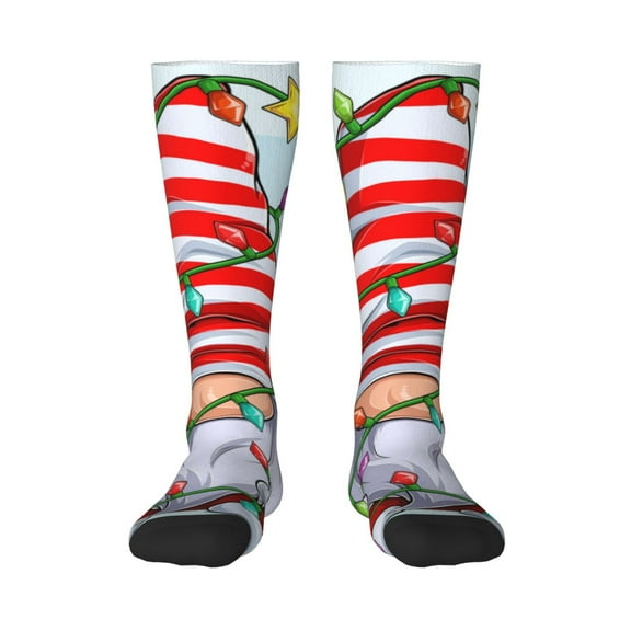Balery Funny Christmas Gnome Fun Novelty Socks Men'S Women'S Crew Socks Funny Crazy Novelty Socks Quirky And Cool Socks