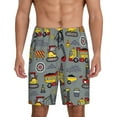 thumbnail image 1 of Balery Funny Construction Men's Cotton Knit Pajama Shorts Waistband & Pockets,Short Pajama Pants-XX-Large, 1 of 8