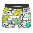 thumbnail image 1 of Balery Funny Dinosaurs on Stripes Men's Boxer Briefs, Soft and Breathable Cotton Underwear with nylon Waistband-Medium, 1 of 9