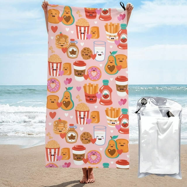 Balery Funny Food Print Towels Luxurious Jumbo Bath Sheet Highly