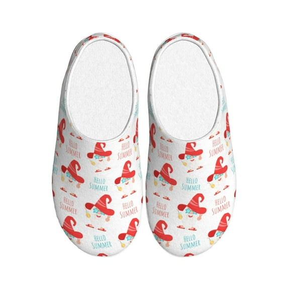 Balery Funny Gnomes Pattern Women's Fuzzy Memory Foam Slippers Fluffy Winter House Shoes Indoor and Outdoor-40/41