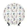 thumbnail image 1 of Balery Funny Kawaii Unicorns Dancing Print Bone China Decorative Plate Ceramic Dinner Plates Art Crafts with Display Stand-6in, 1 of 6
