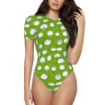 thumbnail image 1 of Balery Funny Sheep Doing Yoga Women's Short Sleevee Crew Neck Bodysuit Tops Short Sleeve Tops Basic-Small, 1 of 9