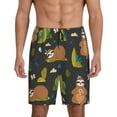 thumbnail image 1 of Balery Funny Sloths In The Forest Men's Cotton Knit Pajama Shorts Waistband & Pockets,Short Pajama Pants-3X-Large, 1 of 8