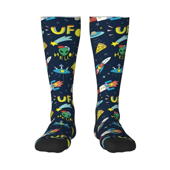 Balery Funny Spaceships Fun Novelty Socks Men'S Women'S Crew Socks Funny Crazy Novelty Socks Quirky And Cool Socks
