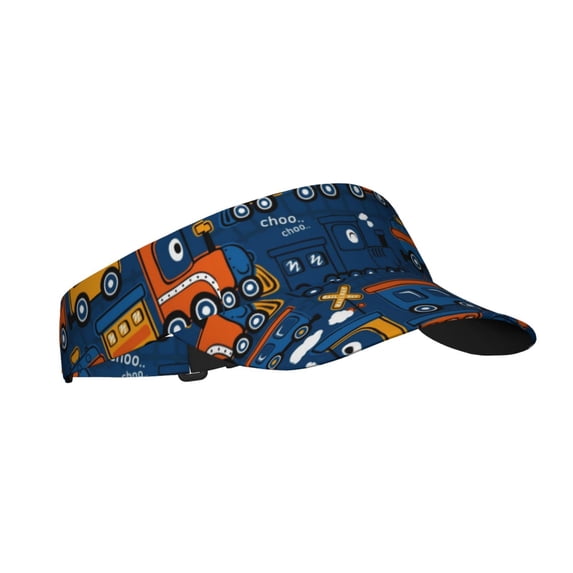 Balery Funny Steam Train Sport Wear Athletic Visor Sun Sports Visor Hat Visor Adjustable Cap for Women and Men (One Size)