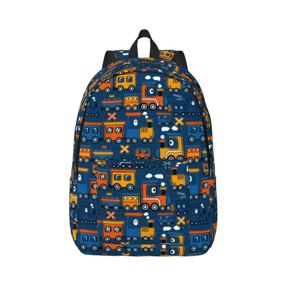 Balery Funny Steam Train Vintage Canvas Backpack for Men and Women - Large Capacity, Durable Travel Laptop Bag for School, Work, Hiking, and Outdoor Activities