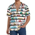 thumbnail image 1 of Balery Funny Transport Men's Casual Button Down Shirt Short Sleeve Textured Summer Cuban Beach Shirts-XX-Large, 1 of 7