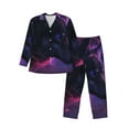 Balery Galactic Wolf Stare Pattern Pajama Sets for Men Long Sleeve 2