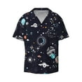 thumbnail image 1 of Balery Galaxy2 Men's Casual Button Down Shirt Short Sleeve Textured Summer Cuban Beach Shirts-XX-Large, 1 of 7