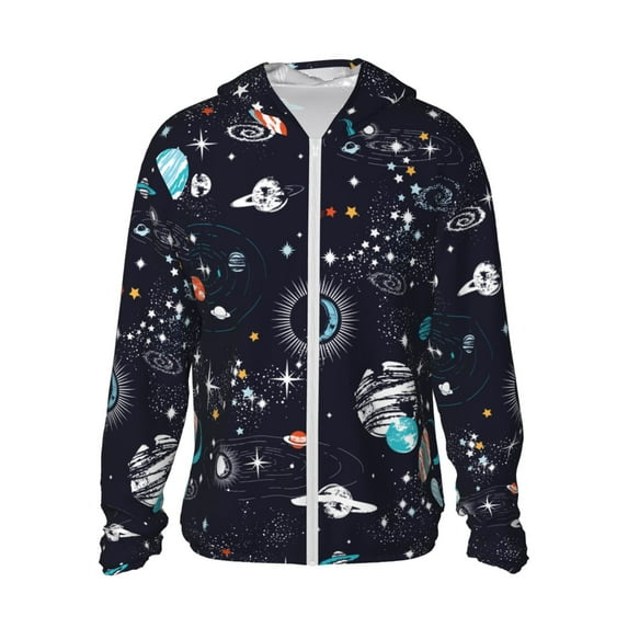 Balery Galaxy2 Men's Women's UPF 50+ Sun Protection Lightweight Hoodie Performance Long Sleeve Shirt for Fishing Running-3X-Large