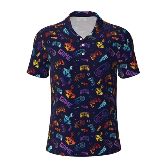 Balery Games Printed Men’s Short Sleeve Polo Shirt, Midweight Men's Shirt,Golf Polo shirts -Small