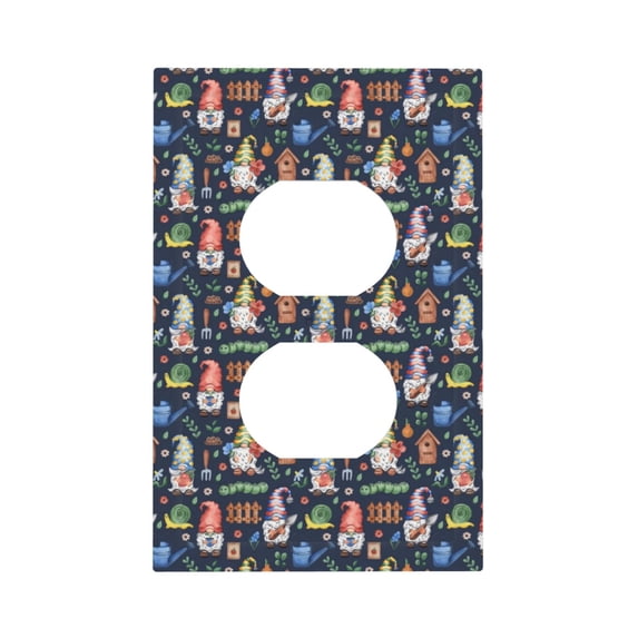 Balery Garden Gnomes for Duplex Wall Plates Kit, Electrical Outlet Covers, Standard Size 1-Gang 5.0" x3.0", Electric Receptacle Plug Covers-Style S