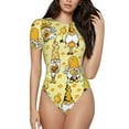 thumbnail image 1 of Balery Garden Honeybee Gnomes Women's Short Sleevee Crew Neck Bodysuit Tops Short Sleeve Tops Basic-X-Large, 1 of 9