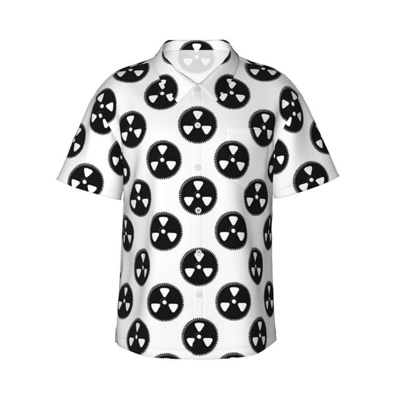 Balery Gear Tools Print Men's Hawaiian Shirts Short Sleeve Beach Shirt Relaxed Fit Vacation Button Down Shirts-XX-Large