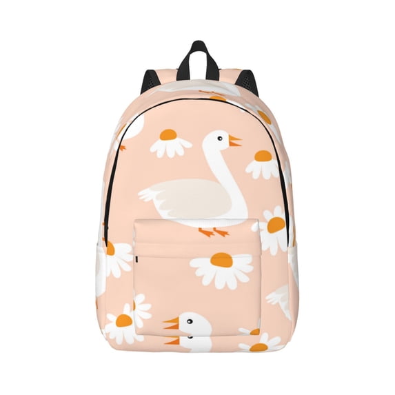 Balery Geese and Flower Vintage Canvas Backpack for Men and Women - Large Capacity, Durable Travel Laptop Bag for School, Work, Hiking, and Outdoor Activities