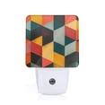 thumbnail image 1 of Balery Geometric Cube Pattern Art Pattern LED Night Light with Automatic Sensor Plug in Night Light with Dusk-to-Dawn Light Sensor LED Nightlight 0.5W-UK, 1 of 7