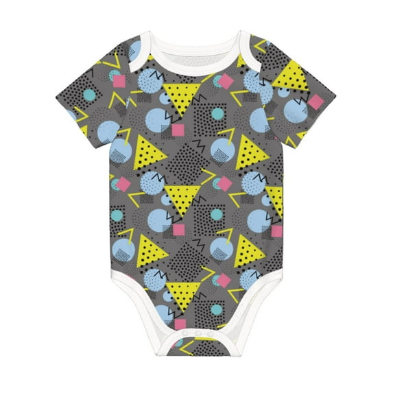Balery Geometric Pattern Baby Climbing Clothes Infant Bodysuit Cute Infant Bodysuit Baby Romper-9M