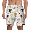 thumbnail image 1 of Balery Geometric Triangle Mens Swim Trunks Swim Shorts for Men Quick Dry Inseam Beach Shorts with Compression Liner Pocket-Large, 1 of 9