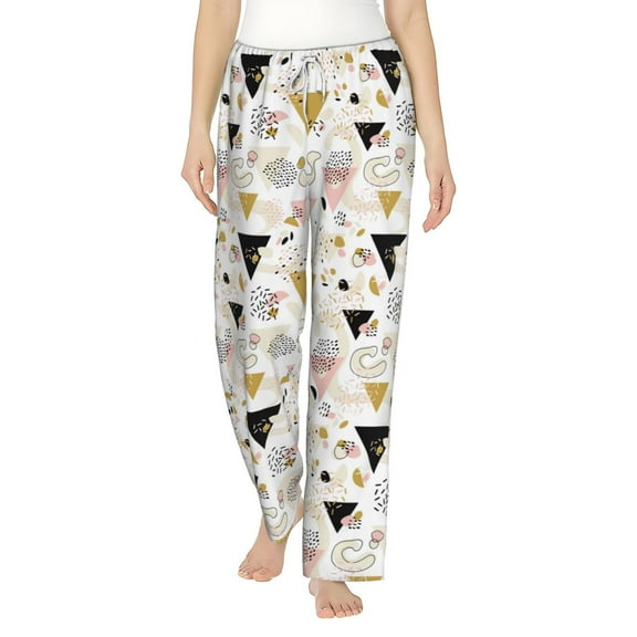 Balery Geometric Triangle print Women's Pajama Pants,Ultra Lightweight Pjs,Lounge Pant-Medium