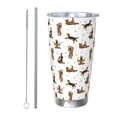 thumbnail image 1 of Balery German Shepherd Dog Pattern 20oz Insulated Car Cup with Dual Drink Lids, Stainless Steel Travel Mug Eco-Friendly and Leak-Proof-Straw Two-piece Set, 1 of 8