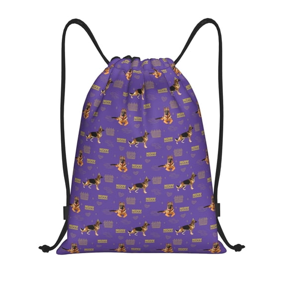 Balery German Shepherd Dog Pattern Drawstring Backpack Bag Sport Gym Sackpack Cinch Bags Pattern Drawstring Backpack Bag Sport Gym Sackpack Cinch Bags -Small