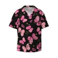 thumbnail image 1 of Balery Girl Butterfly Men's Casual Button Down Shirt Short Sleeve Textured Summer Cuban Beach Shirts-4X-Large, 1 of 7