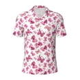 thumbnail image 1 of Balery Girl Butterfly Printed Men’s Short Sleeve Polo Shirt, Midweight Men's Shirt,Golf Polo shirts -Large, 1 of 8